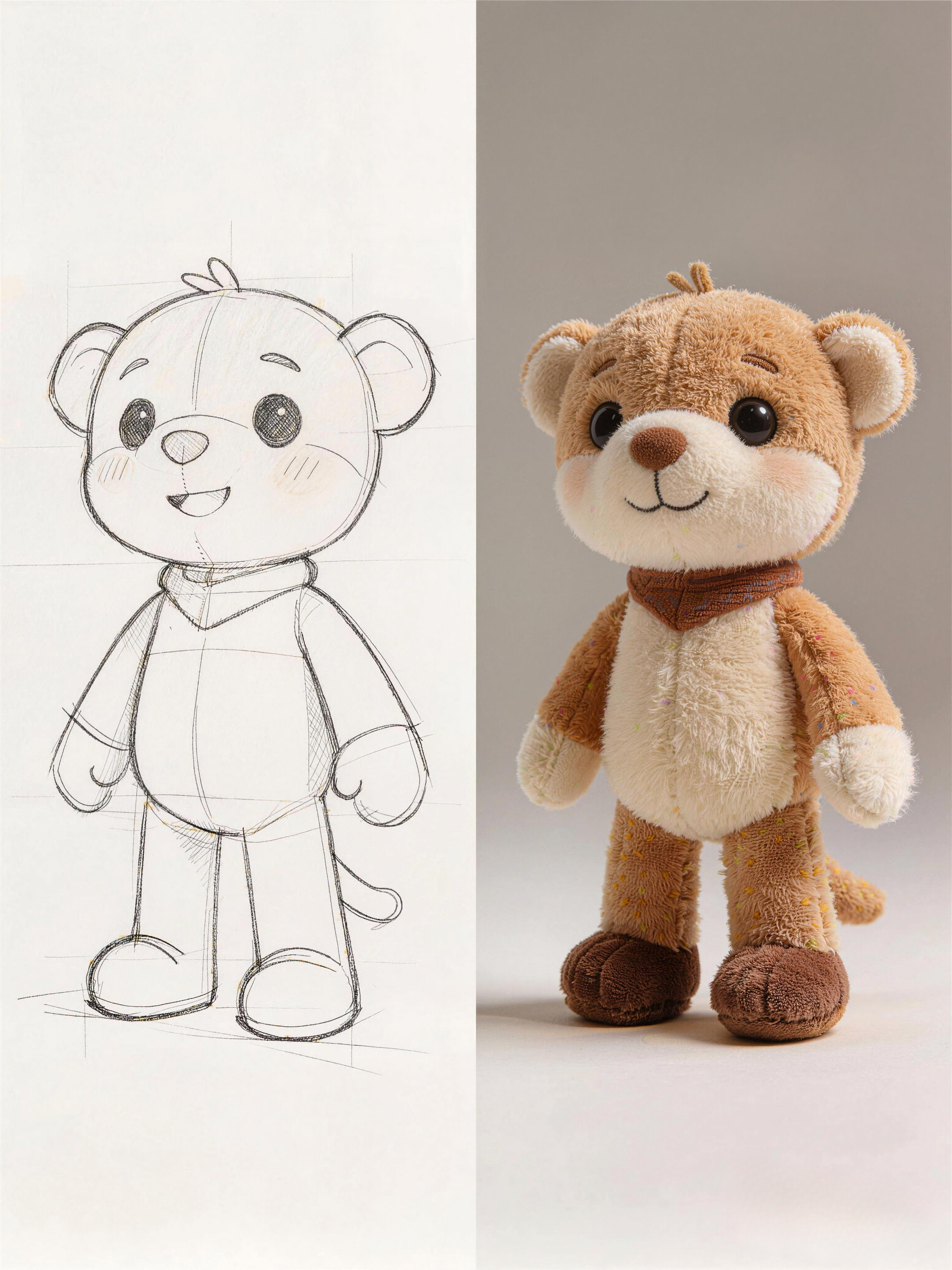 Omskep oorspronklike karakterontwerpe in persoonlike sagte speelgoed